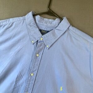 Polo Ralph Lauren Mens 4XB Blue Oxford Button Down Shirt Long Sleeve Big & Tall